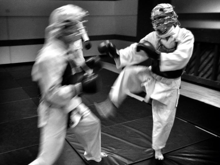 Rising kick in Nippon Kempo