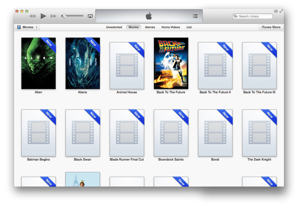 iTunes does not automatically populate movie cover art or metadata