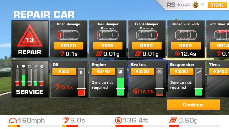 Paying to repair your car so you can play again in Real Racing 3