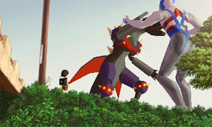 Alien robot versus hero of Earth