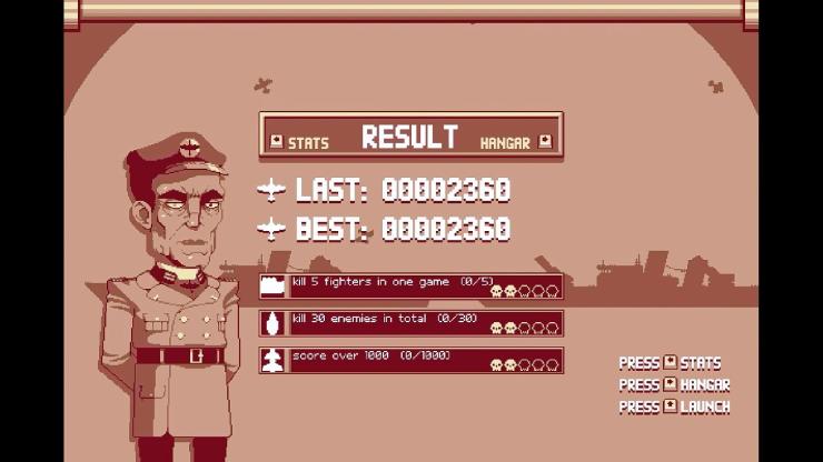 A very Nazi-looking commander in Luftrausers