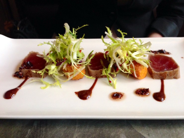 Tuna with gnocchi and cocoa nibs at Rabot 1745