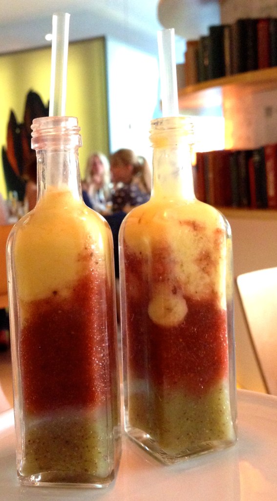 Layered fruit juice drink at Asia de Cuba