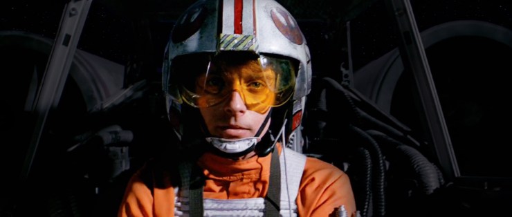 Star Wars: A New Hope's Luke fires his proton torpedoes at the Death Star